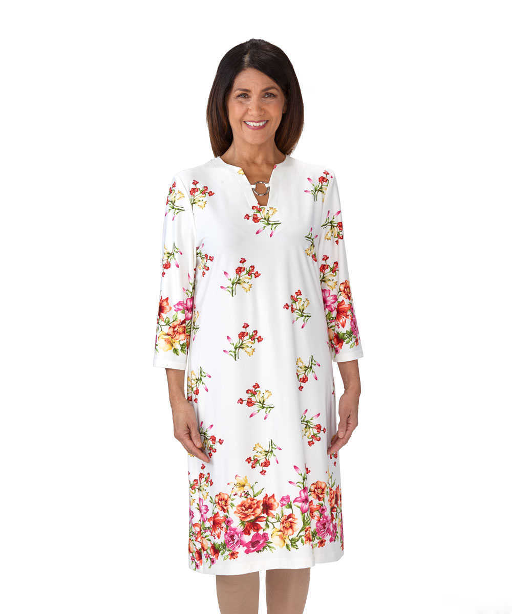 White Floral Spring Dress - Life2come
