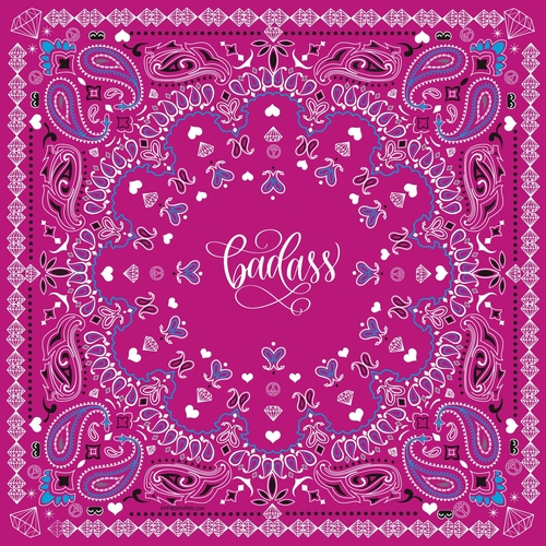 bandana scarf in pink with badass logo